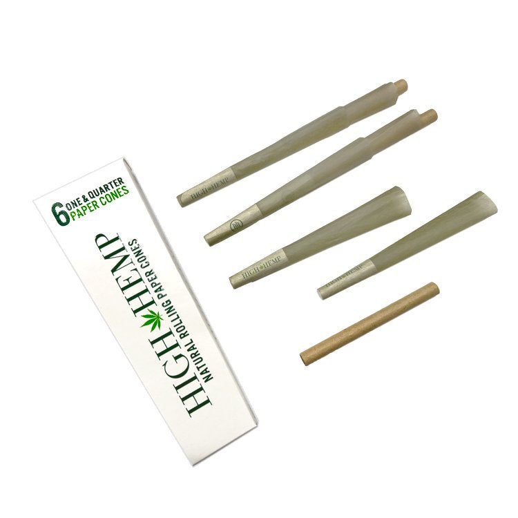 High Hemp ナチュラルローリングペーパーコーン11/4サイズ 84mm